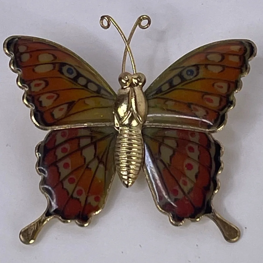 Butterfly pin brooch